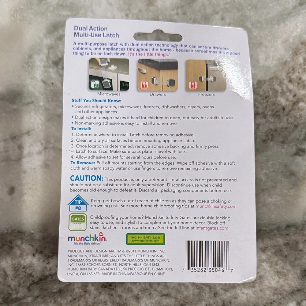 NIB: 2 boxes of Munchkin White Safety Strap Cabinet Latches (2 Pack)